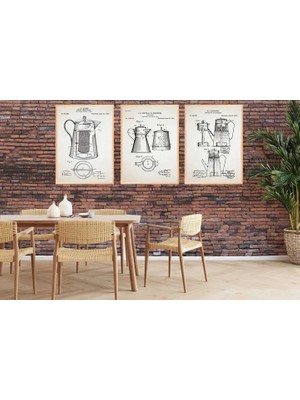 Vivense Vıntage Coffee Tablo Seti, Cups 4, 50X70