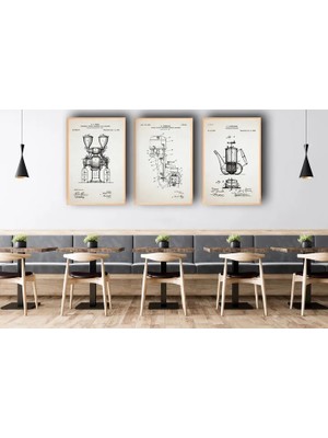 Vivense Vıntage Coffee Tablo Seti, Cups 2, 50X70