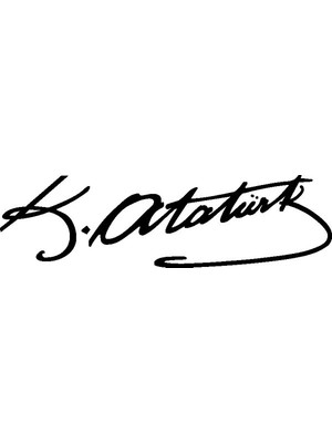 Depo Garaj Gazi Mustafa Kemal Atatürk Imza Sticker Siyah 20X6 K.atatürk