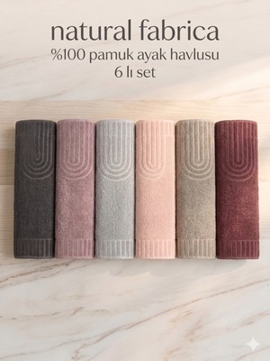 % 100 Emicilik % 100 Pamuk Banyo Ayak Havlusu 6' Lı Set