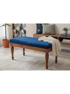 Vivense Avangart Kayın Torna Retro Ayak Bench, Mavi