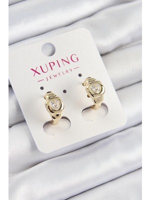 MiraLive Xuping Zirkon Taşlı Kalp Model Gold Renk Kadın Küpe - TJ-BKP10840