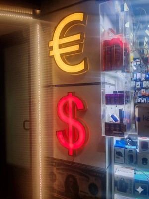 Durak Reklam Döviz Gold Işıklı Tabela - LEDli Dolar Ve Euro Sembolü Kutu Harf
