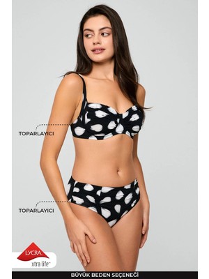 Kom Lichanda Drape Detaylı Toparlayıcı Bikini Takımı Siyah