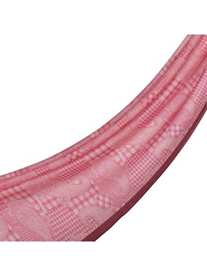 İpekevi Ipekevi Yamalı Paisley Desenli Tensel Şal 02375-GÜL Pembe
