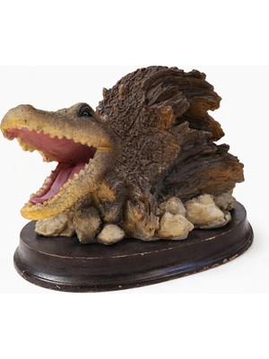 Evvel Zaman Antik Dekoratif Timsah Figürü – Spinosaurus Tasarım Biblo