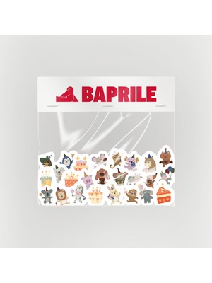 Baprile Sevimli Hayvanlar Doğum Günü 25 Parça Sticker Paketi Suya Dayanıklı Laptop Termos Telefon Etiket Seti