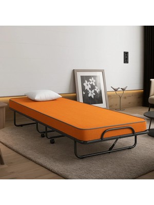 SİTEHOME Sünger Yatak 90X190 Ortopedik 10 cm Vinil Kumaş Turuncu
