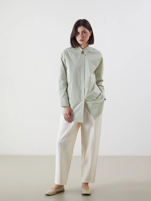 Lcw Modest Ekru Beli Lastikli Kadın Pantolon