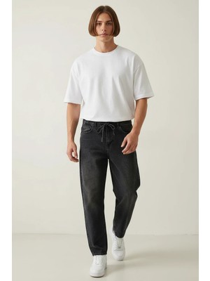 Zuzudan Erkek Rahat Kesim Baggy Denim Siyah Pantolon
