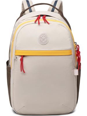 Smart Bags Smartbags Büyük Boy Uniseks Sırt Çantası 2022-3182 Bej Hardal Kahve