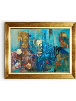 Tablore Soyut Geometrik ve Renkli Kompozisyon Duvar Tablosu, Modern ve Çağdaş Sanat Eseri