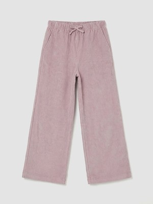 LC Waikiki Lcw Kids Pembe Beli Lastikli Kadife Kız Çocuk Pantolon