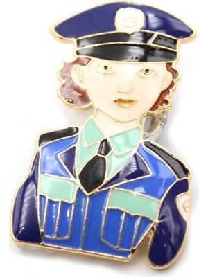 Asil Acar Home Polis Broş - Mavi