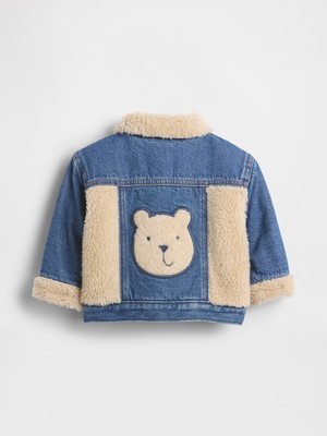 Gap Bebek Mavi Ultrasoft Denim & Sherpa Bear Ceket