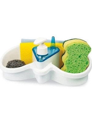 Asil Acar Home Sünger ve Deterjan Hazneli Lavabo Düzenleyici Sabunluk Organizer