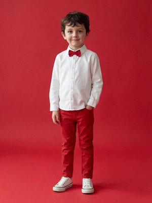 LC Waikiki Lcw Kids Kırmızı Slim Fit Erkek Çocuk Pantolon