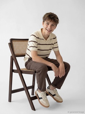 LC Waikiki Lcw Kids Kahverengi Beli Lastikli Erkek Çocuk Pantolon