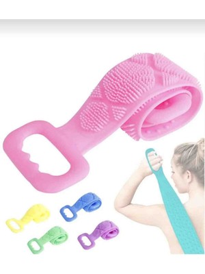 Nisibis Home Banyo Sırt Kesesi Silikonlu Çift Taraflı 70 cm Duş Lifi