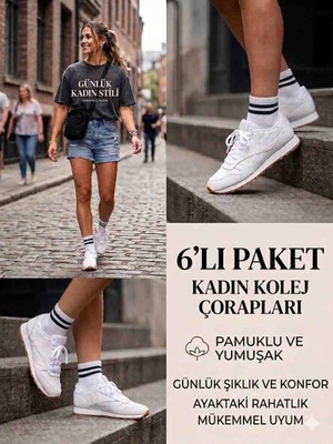 Km Collections 6'lı Paket Pamuklu Genç&kadın Kolej Çorap