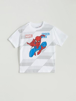LC Waikiki Lcw Kids Beyaz Spider-Man Baskılı Erkek Çocuk Tişört