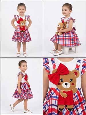 Diji Baby 1/4 Yaş Tişörtlü Ayıcıklı Etek Salopet Çocuk Takımı