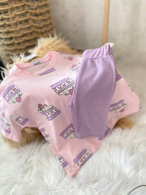 Kids Çocuk Kız Çocuk %100 Pamuk Tişört ve Fitilli Tayt Takımı Etiket Detaylı 2’li Takım 3-10 Yaş