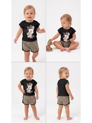 Diji Baby 1/4 Yaş Leopar Tavşan Baskılı Çocuk Takımı