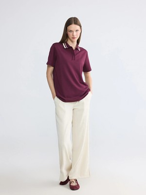 Lcw Modest Ekru Beli Lastikli Poplin Kadın Pantolon