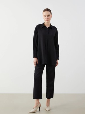 Lcw Modest Siyah Beli Lastikli Kadın Pantolon