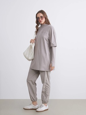 Lcw Modest Kahverengi Beli Lastikli Kadın Jogger Pantolon
