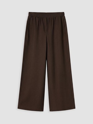 Lcw Modest Kahverengi Beli Lastikli Geniş Paça Kadın Pantolon