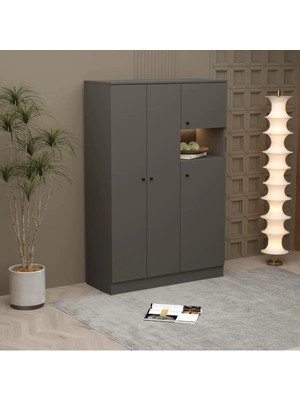 Klubeconcep Tmodern LED Gardırop Şık Aydınlatmalı Elbise Dolabı %100 Mdf