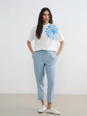 Lcw Modest Mavi Beli Lastikli Havuç Kesim Kadın Pantolon