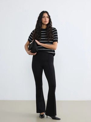 Lcw Modest Siyah Dar Fit Ispanyol Paça Kadın Pantolon