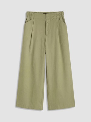 Lcw Modest Haki Beli Lastikli Kadın Pileli Pantolon