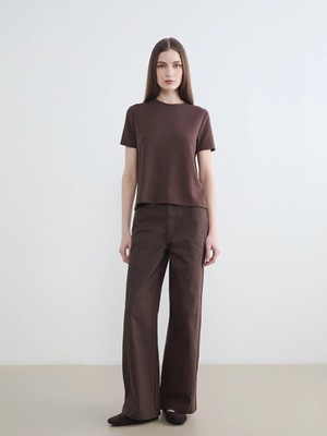 Lcw Modest Kahverengi Regular Fit Geniş Paça Kadın Pantolon