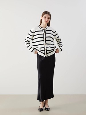 Lcw Modest Siyah Standart Fit Saten Kadın Etek