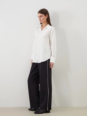 Lcw Modest Siyah Beli Lastikli Geniş Paça Kadın Pantolon