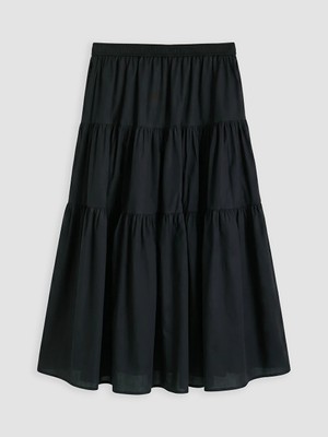 Lcw Modest Siyah Beli Lastikli Katkat Etek