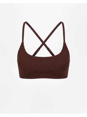 Lcw Dream Kahverengi Çıkarılabilir Pedli Kadın Bikini Üstü