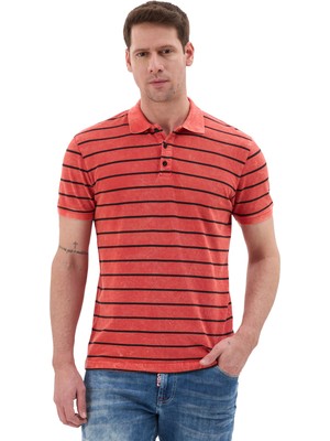 Cipo & Baxx Erkek Çizgili Polo Yaka  Basic T-Shirt - CT858