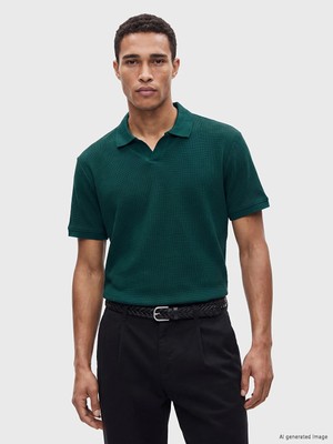 Lcw Vision Yeşil Polo Yaka Pike Erkek Tişört