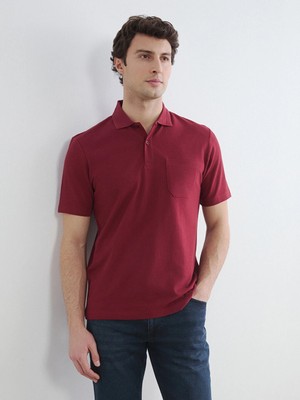 LC Waikiki Lcwaıkıkı Classic Kırmızı Polo Yaka Pike Erkek Tişört