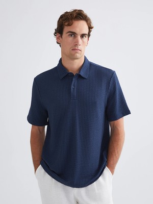 Lcw Vision Lacivert Polo Yaka Erkek Tişört