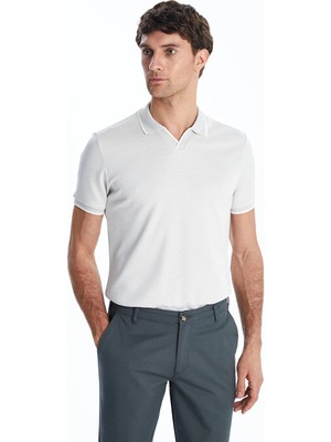 LC Waikiki Lcwaıkıkı Classic Gri Polo Yaka Merserize Görünümlü Erkek Tişört