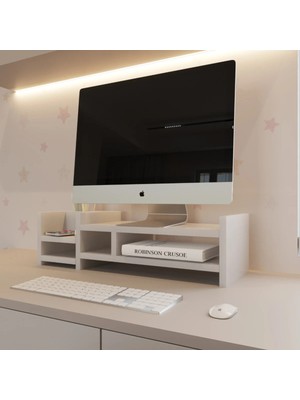 Klubeconcept %100 Mdf Modern Monitör ve Ekran Yükseltici Organizerli Masa Üstü Stand