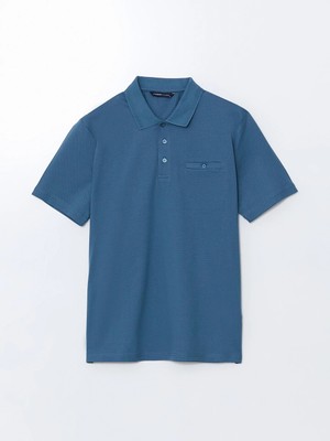 LC Waikiki Lcwaıkıkı Classic Petrol Polo Yaka Merserize Görünümlü Erkek Tişört
