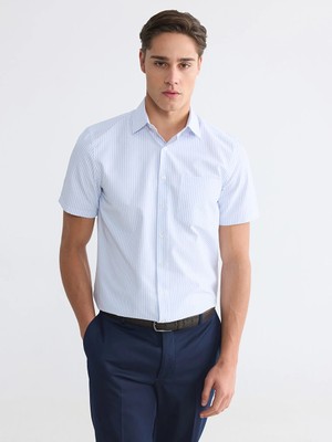 Lcw Busıness Mavi Regular Fit Çizgili Erkek Gömlek