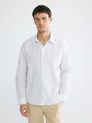 Lcw Vision Beyaz Regular Fit Poplin Erkek Basic Gömlek